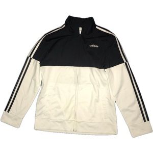 Adidas Black & White Zip-Up Track Jacket